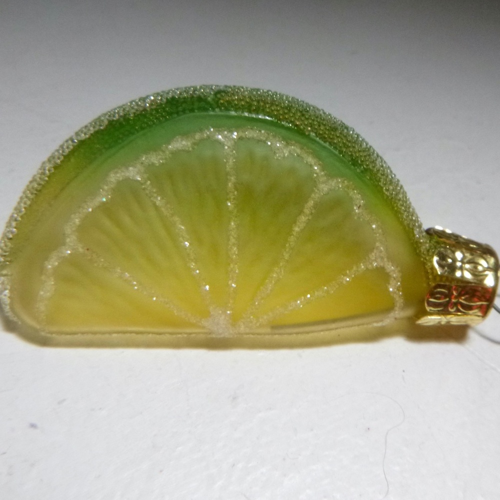 SQUEEZE OF LIME FROSTY ORNAMENT  SHEER TRANSLUCENT COLOR